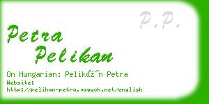 petra pelikan business card